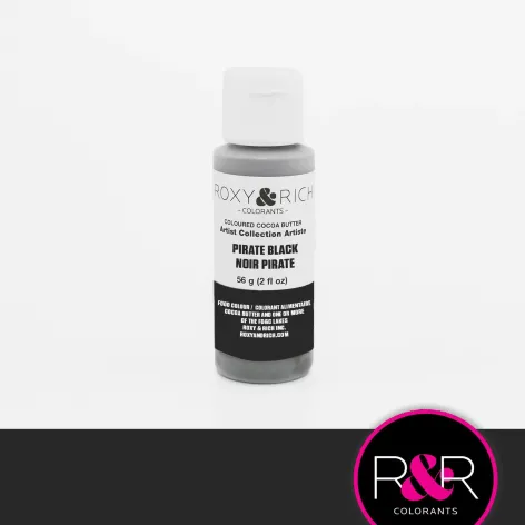 56g bottle.webp Coloured Cocoa Butter; Pirate Black